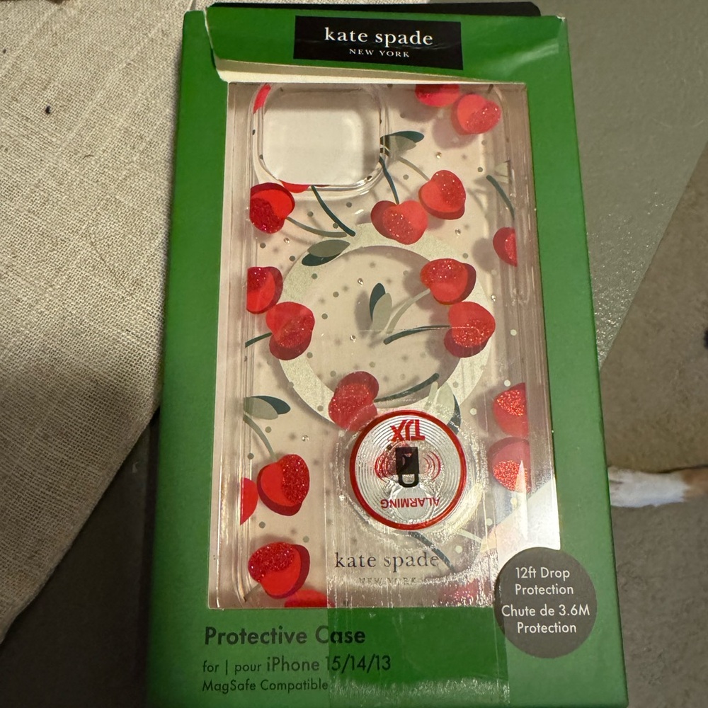 Kate Spade Cherry Design iPhone Case - Red and Green